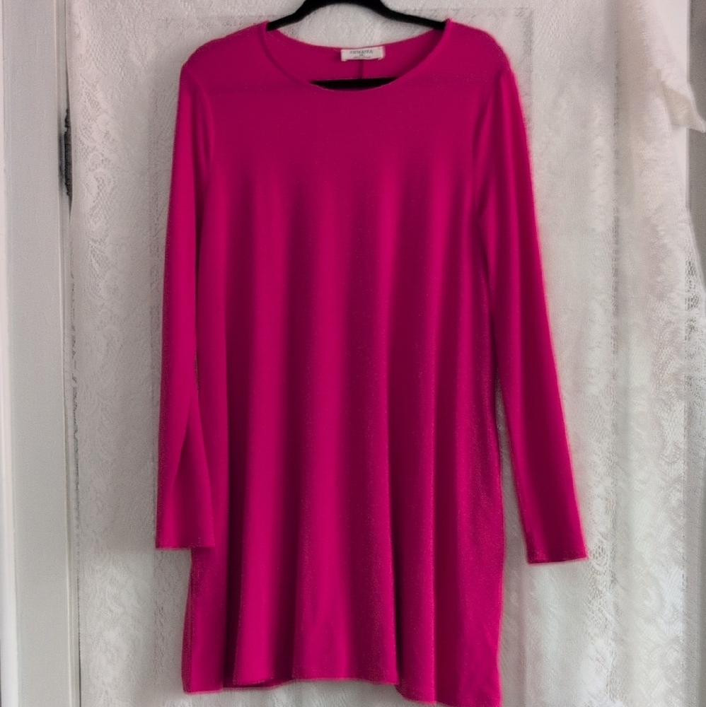 Zenana Outfitters Fuchsia Long Sleeve Dress